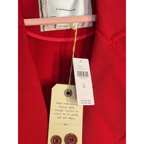 Anthropologie Sylvia Knit Moto Blazer Red NWT Size XL - Picture 8 of 14